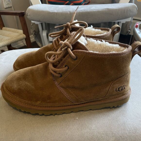 UGG Neumel Chukka Chestnut Suede Lace Up Boots Mens Size 8 - Picture 1 of 5